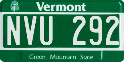 VT license plate NVU292