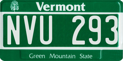 VT license plate NVU293