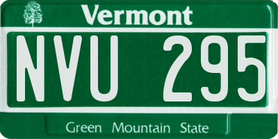 VT license plate NVU295