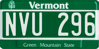 VT license plate NVU296
