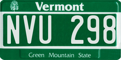 VT license plate NVU298
