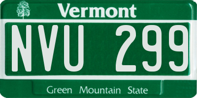 VT license plate NVU299