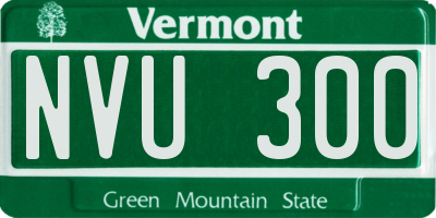 VT license plate NVU300