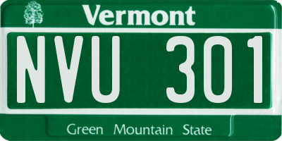 VT license plate NVU301