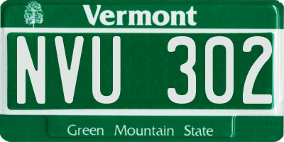 VT license plate NVU302