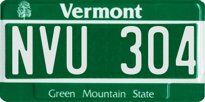 VT license plate NVU304