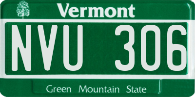 VT license plate NVU306