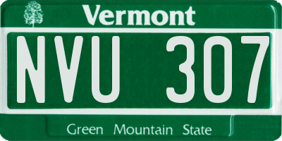 VT license plate NVU307
