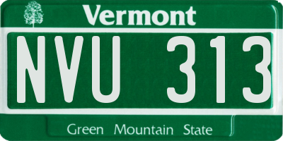 VT license plate NVU313