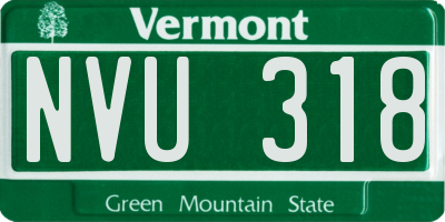 VT license plate NVU318