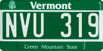 VT license plate NVU319