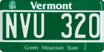 VT license plate NVU320