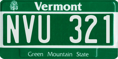 VT license plate NVU321