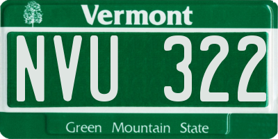 VT license plate NVU322