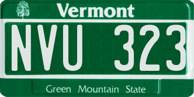 VT license plate NVU323