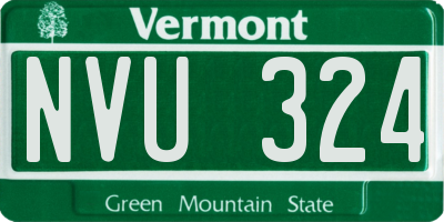 VT license plate NVU324