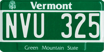 VT license plate NVU325