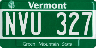 VT license plate NVU327
