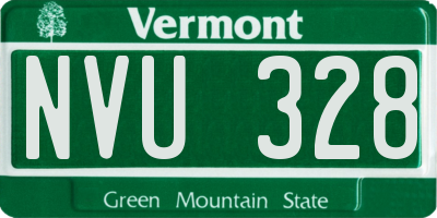 VT license plate NVU328