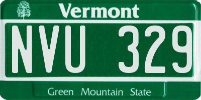 VT license plate NVU329