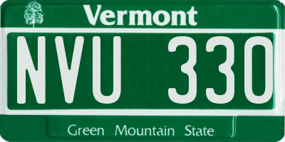 VT license plate NVU330