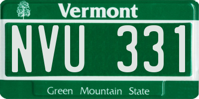 VT license plate NVU331