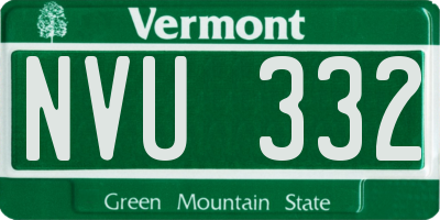 VT license plate NVU332