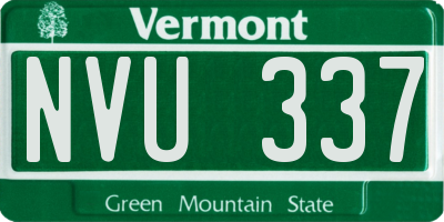 VT license plate NVU337