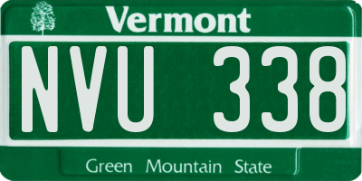 VT license plate NVU338