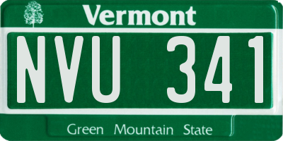 VT license plate NVU341