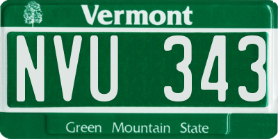 VT license plate NVU343