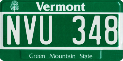 VT license plate NVU348