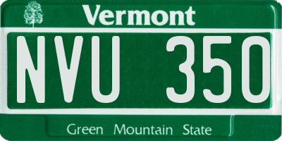 VT license plate NVU350