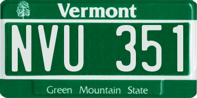 VT license plate NVU351