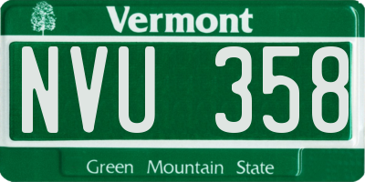 VT license plate NVU358