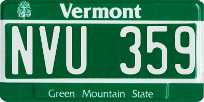 VT license plate NVU359