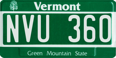 VT license plate NVU360