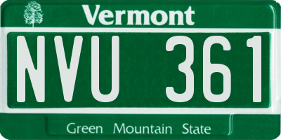 VT license plate NVU361