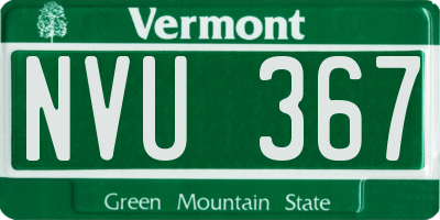 VT license plate NVU367