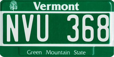 VT license plate NVU368