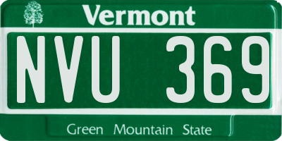VT license plate NVU369
