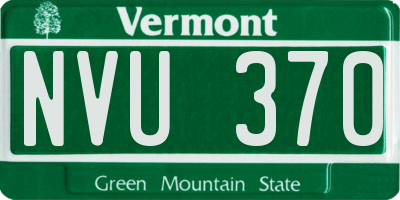 VT license plate NVU370