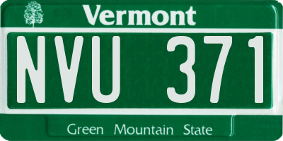 VT license plate NVU371