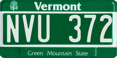 VT license plate NVU372