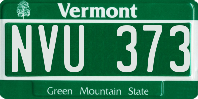 VT license plate NVU373