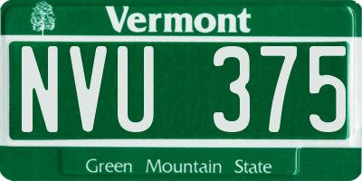 VT license plate NVU375