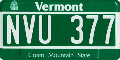 VT license plate NVU377