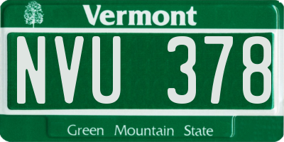 VT license plate NVU378