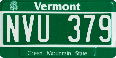VT license plate NVU379