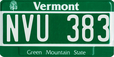 VT license plate NVU383